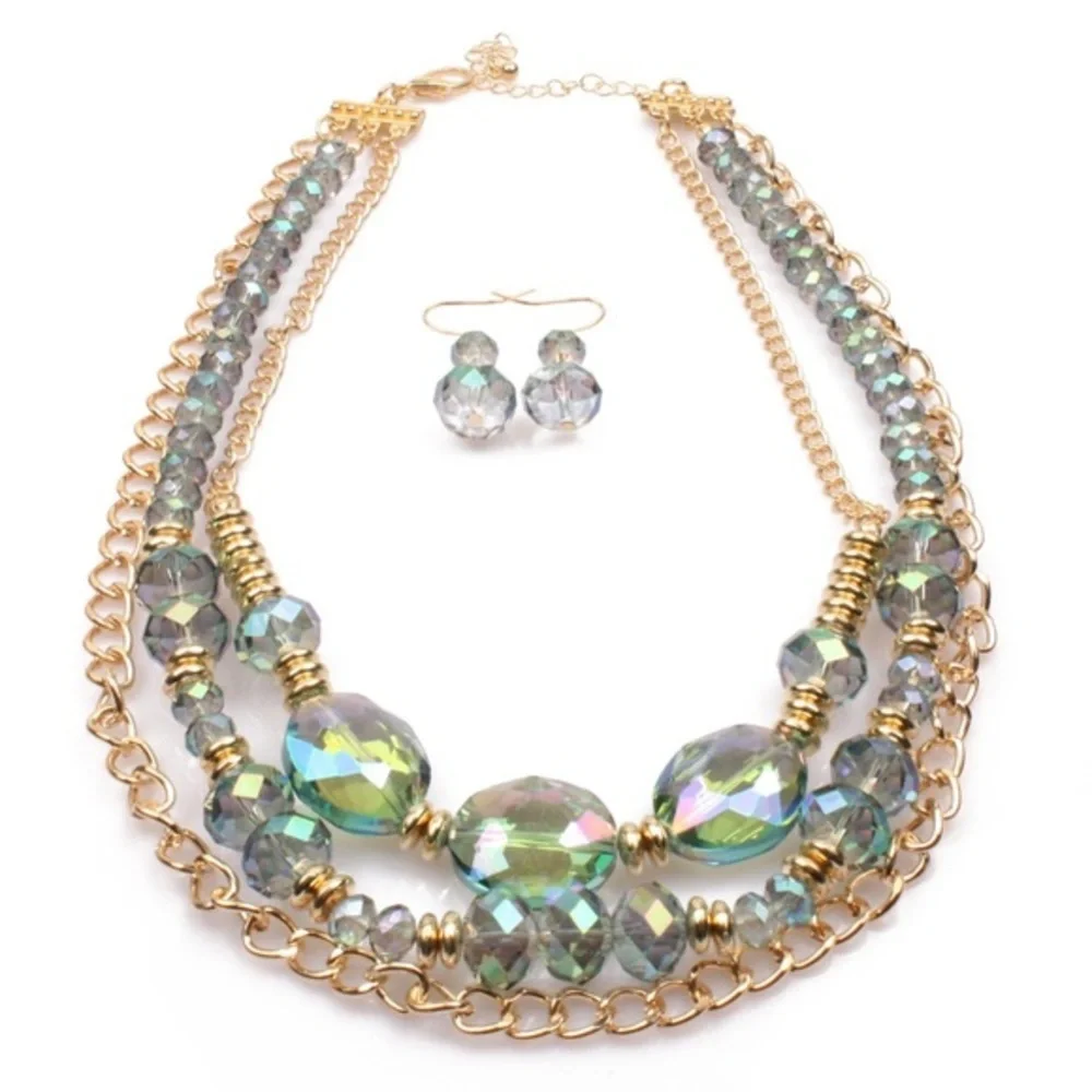 Amyrah crystal necklace set